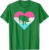 Retro Vintage Animal and Pet Gifts Retro Vintage Pig Gift for Women or Girls T-Shirt - Kelly Green