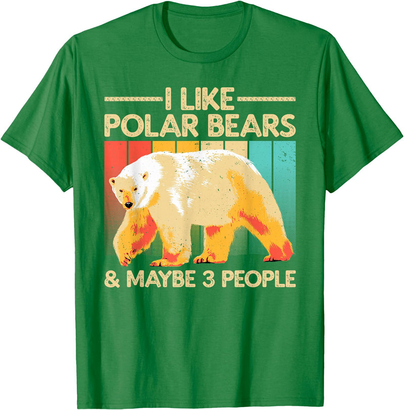 Polar Bear Gift Polar Bear Accessories & Stuff Cute Polar Bear Design For Men Women Kids Polar Bear Lover T-Shirt - Kelly Green