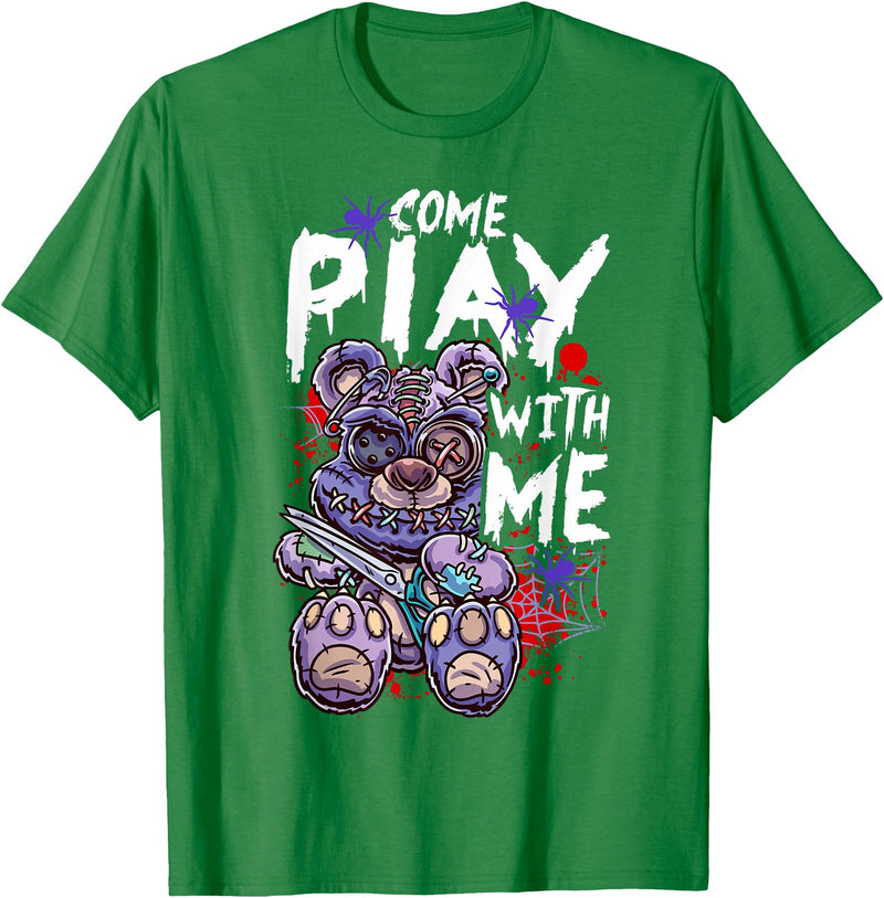 Halloween Gifts & Halloween Shirts by NLTS Scary Killer Teddy Bear Pastel Goth Style Creepy Kawaii T-Shirt - Kelly Green