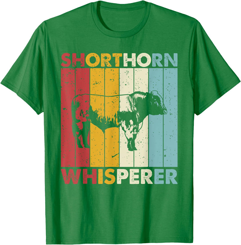 Shorthorn Gift for Men, Women & Kids Cattle Dad Mom Cow Whisperer - Farmer Breeder Shorthorn T-Shirt - Kelly Green