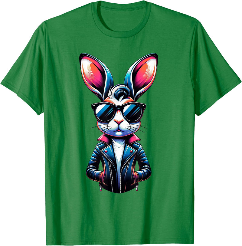 Easter Bunny, Angry Bunny, Funny Rabbit, Funny Animal T-Shirt in Kelly Green