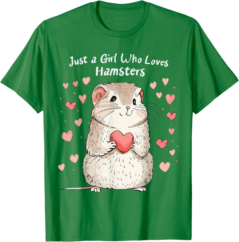 Cute Hamster Lovers Gift This Girl Loves Her Hamster T-Shirt - Kelly Green
