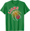 LIONS TEES CO Lions Basketball Red Lion Pride School Spirit Lion Mascot T-Shirt - Kelly Green