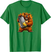 I Hate Wisconsin Tees Angry Bear Grating Cheese Grater Hater T-Shirt - Kelly Green