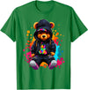 Hip Hop Teddy Bear Aesthetic Wear Co. Hip Hop Bear Colorful Teddy Bear With Hoodie Baseball Cap T-Shirt - Kelly Green
