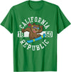 California Gift Kids Boys Girls Men Women Mom Dad California Republic Bear Snowboarder Snowboarding Snowboard T-Shirt - Kelly Green