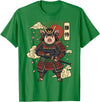 Samurai Pig Anime Japan Pig Samurai Japanese Warrior T-Shirt - Kelly Green