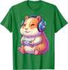 Funny Cute Hamster Gamer Adorable Video Game Animal Design T-Shirt - Kelly Green