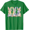 Easter Patchwork Bunny Cute Bunny Rabbit Coquette Lace Bow T-Shirt in Kelly Green