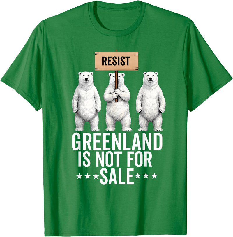 Greenland is not for sale Merch Greenland is not for Sale Polar Bear Greenland Denmark T-Shirt - Kelly Green