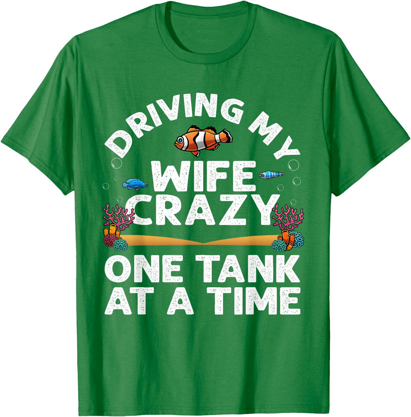 Best Fish Tank Gift For Aquarium Lovers Fishkeeper Funny Aquarium Designs Men Dad Husband Fish Tank Fishkeeping T-Shirt - Kelly Green