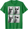 Funny Animal Selfie Booth Tee Cool Llamas Sunglasses Jungle Animal Meme Selfie Booth T-Shirt - Kelly Green