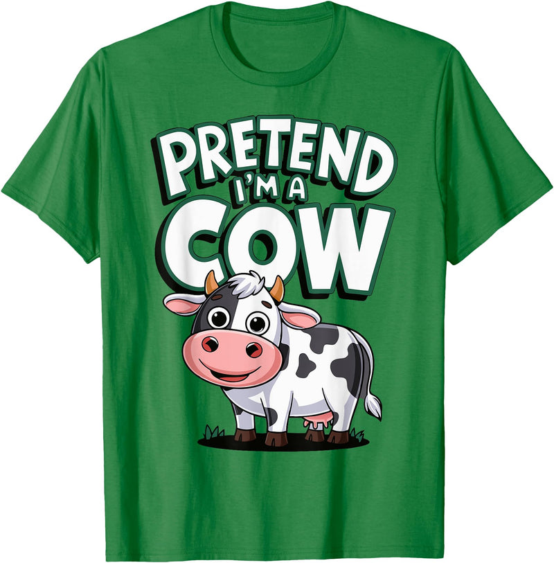 AnI'mal Cow Farm AnI'mal Halloween Costume Party Pretend I'm A Cow T-Shirt - Kelly Green