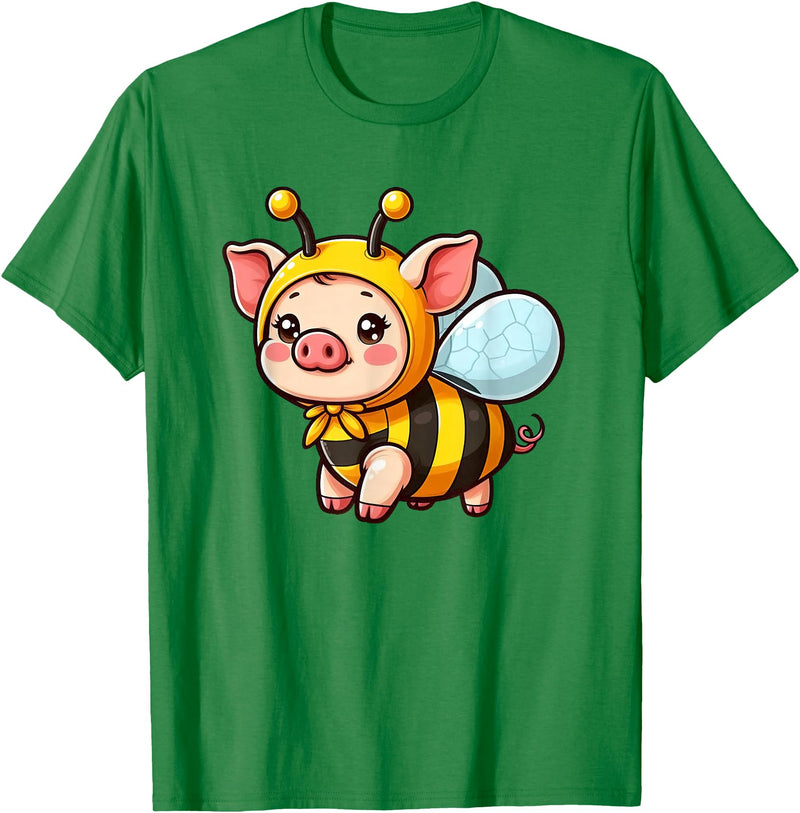 Funny Mini Pig Gifts Mini Pig Bee Pet Funny Animal T-Shirt - Kelly Green