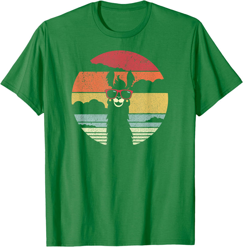 Pack A Punch Llama, Retro Style Alpaca T-Shirt - Kelly Green