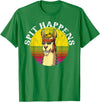 Funny Groovy Llama Alpaca Spit Happens Tees & Co. Funny Groovy Llama Alpaca Spit Happens Tee T-Shirt - Kelly Green