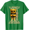 June 1986 40th Birthday Gifts for Men Women 40 Year Old June 1986 Teddy Bear 40th Birthday Men Women T-Shirt - Kelly Green