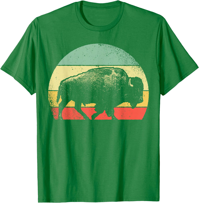 Bison Lover Gifts Wildlife I Bison Natural Reserve Vintage Buffalo Graphic Crew Neck Short Sleeve Regular Fit T-Shirt -