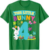 This Little Bunny Rabbit Is 4 Year Old Easter Birthday T-Shirt in Kelly Green