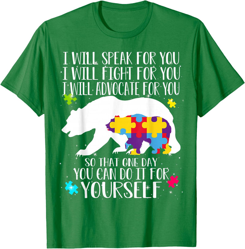 Mama Papa Bear Shirt Autism Awareness Shirt For Women Men T-Shirt - Kelly Green
