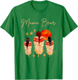 'Mama Bear' Script with Feathers T-Shirt
