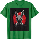 Bunny Anime Goth Scary Men Women Creepy Gothic Anime Rabbit T-Shirt in Kelly Green