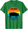 Cute Pot Belly Bellied Pig Owner Farmer PIG Lover Pot Belly PIG DAD Vintage Retro Men Women Kids Teen Tee Gift T-Shirt - Kelly Green