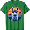 Llama Alpaca Vintage Art Co. Llama Alpaca Retro 80s Style T-Shirt - Kelly Green