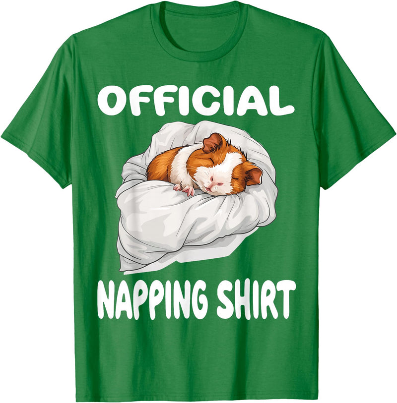 Official Sleep Pajamas Nightgown Sleepwear Co. Guinea Pig Official Napping shirt Pajamas Nightgown T-Shirt - Kelly Green