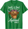 Scottish Highland Cow Lovers Scottish Highland Cow Just a Girl Who Loves Highland Cows T-Shirt Small - Kelly Green