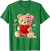 Cute Crochet Valentine Love Art Studio Be My Valentine Cute Crochet Yarn Teddy Bear Love T-Shirt - Kelly Green