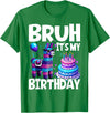 Llama Lover Gift Co. Bruh Its My Birthday Llama Pinata T-Shirt - Kelly Green