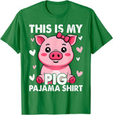 Pig Lover Gift Co. My Pig Pajama Women Pig Pjs Cute Pig Stuff Farmer Girl T-Shirt - Kelly Green