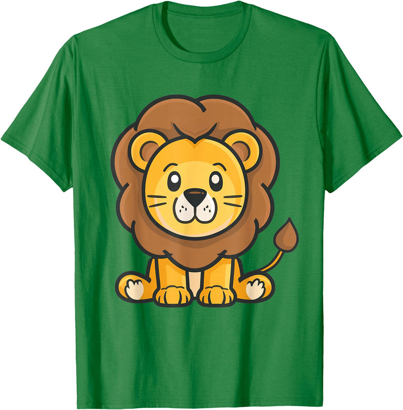 Funny Lion and African Animals Design Cute Lion for Kids T-Shirt - Kelly Green