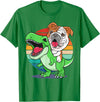 English Bulldog Funny Dinosaur Kids Mom Gift Tees Funny English Bulldog Riding Cute T-Rex Dinosaur Dog Mom T-Shirt - Kelly