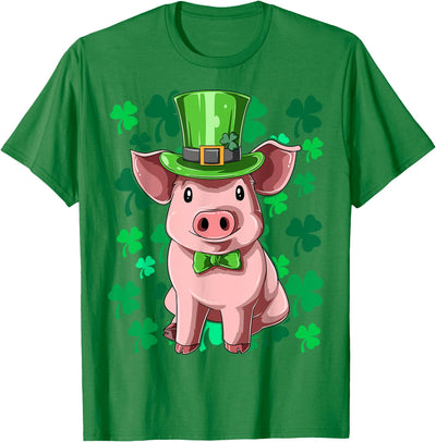 St. Patrick's Day Pig Leprechaun Lucky Irish Pig Farmers T-Shirt