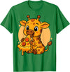 Giraffe Eating Pizza Graphic Design Funny Giraffe Eating Pizza Graphic Boys Girls Giraffe Lover T-Shirt - Kelly Green