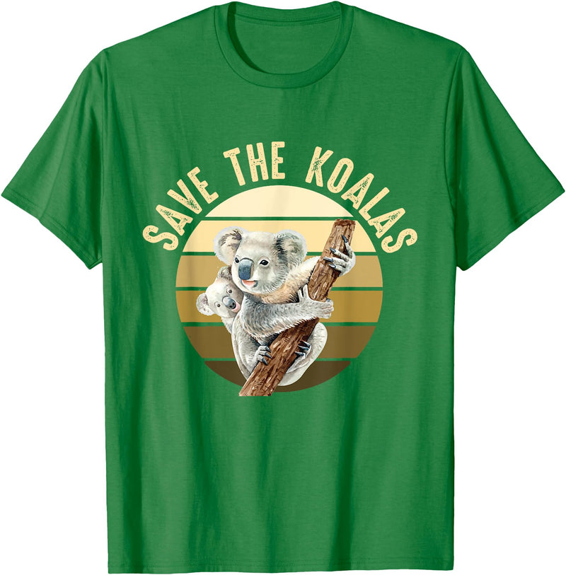 Save the wildlife of Australia Save the Koalas Koala Koala Bear Australia Rescue Protect T-Shirt - Kelly Green
