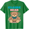 TheNiftyStitches CLAIRE Bear T-Shirt - Women's Black Cartoon Bear T-Shirt - Small - Short Sleeve - Classic Fit - All Seasons - Kelly Green