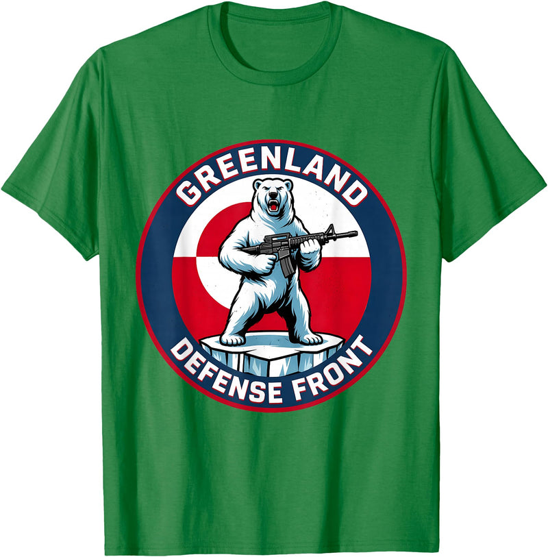 Greenland Lover Stuff Greenland Defense Front Polar Bear Greenland is not for Sale T-Shirt - Kelly Green