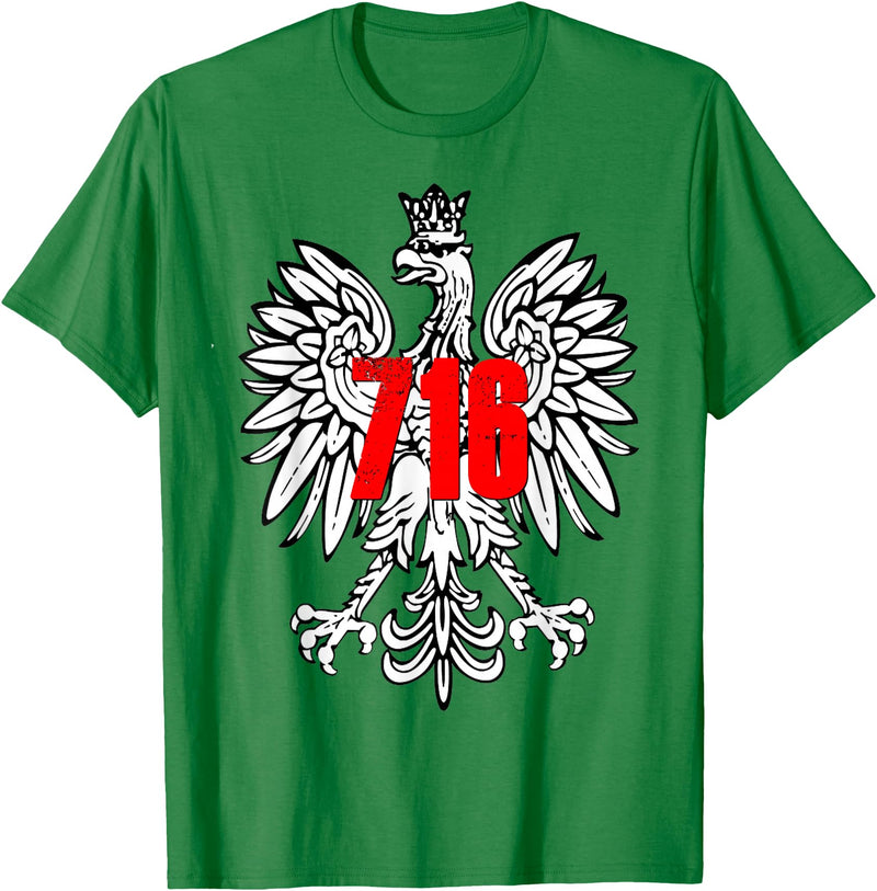 Polish Pride Buffalo Dyngus Day Shirt Polish Falcon Eagle 716 Buffalo NY New York T-Shirt - Kelly Green