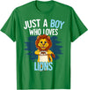 Lion Lover Gift Just A Boy Who Loves Lions Lion T-Shirt - Kelly Green