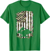 Rabbit Hunting US Flag Rabbit Hunter Lover T-Shirt in Kelly Green