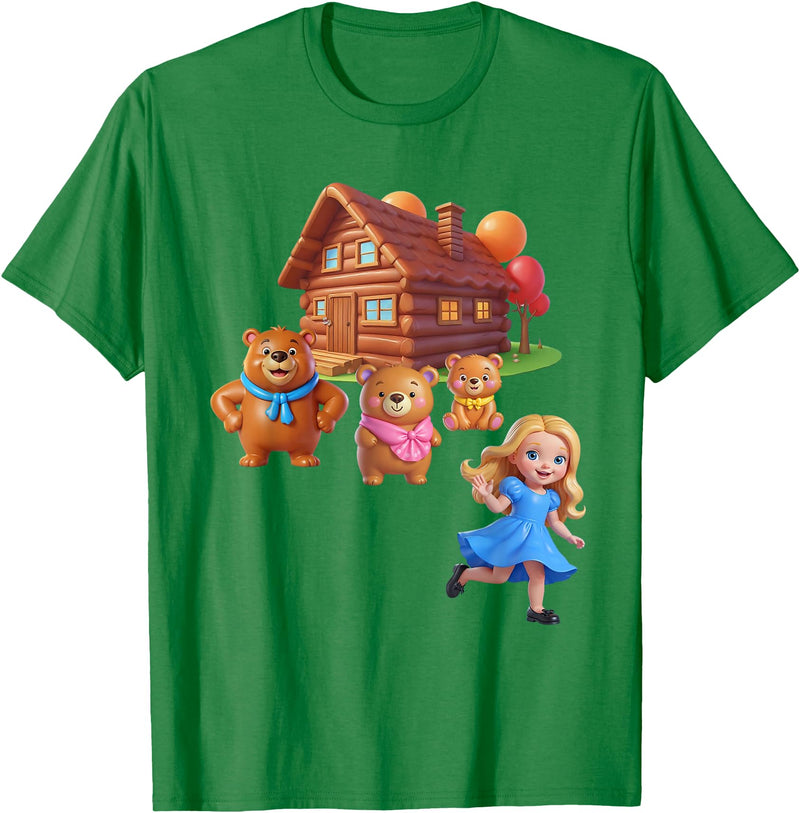 Storybook & Fairytale World Book Day Costumes Goldilocks and the Three Bears Costume for Women, Men, Kids T-Shirt - Kelly Green