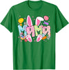 Easter Mama Bunny Ears Coquette Bow Easter Rabbit Mom Women T-Shirt in Kelly Green
