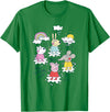 Peppa Pig Splish Splash Splosh Friends Playing In Puddles T-Shirt - Kelly Green