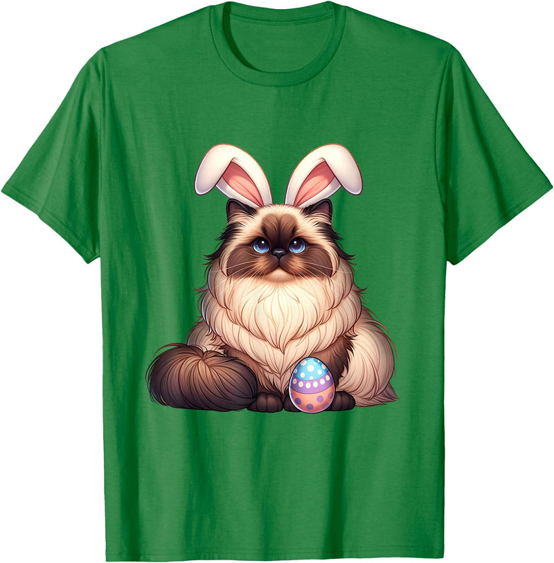 Easter Himalayan Cat Cats Pets Pet Bunny Rabbits Men Women T-Shirt in Kelly Green
