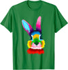 Colorful Rabbit Head Safari Animal Art Wildlife T-Shirt in Kelly Green