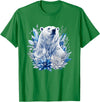 Arctic Polar Bear Crystal Flowers Nature Majestic Arctic Polar Bear with Ice Flowers Fantasy T-Shirt - Kelly Green
