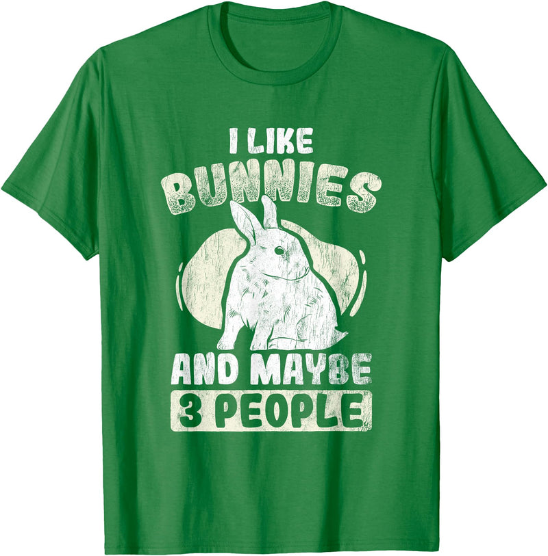 Like Rabbits and 3 People Cute Rabbit Lovers Bunny T-Shirt in Kelly Green